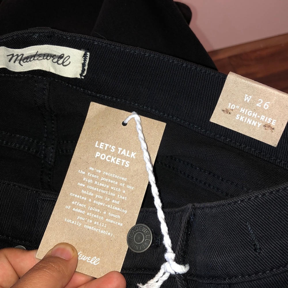 Madewell 10” High Rise Skinny Black Johnny Wash 26 - Picture 4 of 4